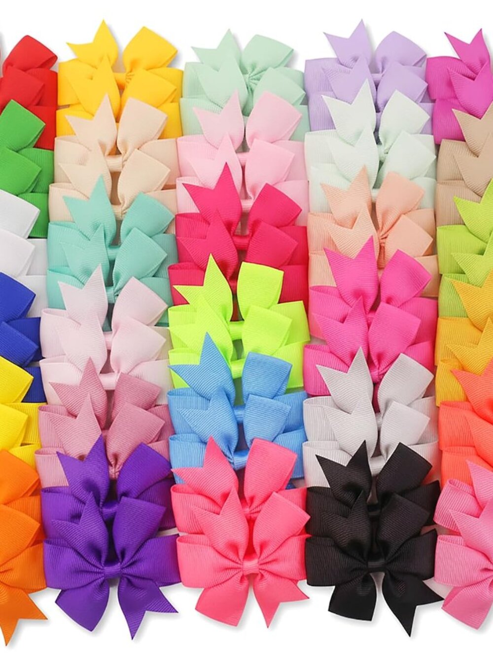 60Piece Grosgrain Ribbon Pinwheel Hair Bows Boutique Bow Alligator Clips For Gir